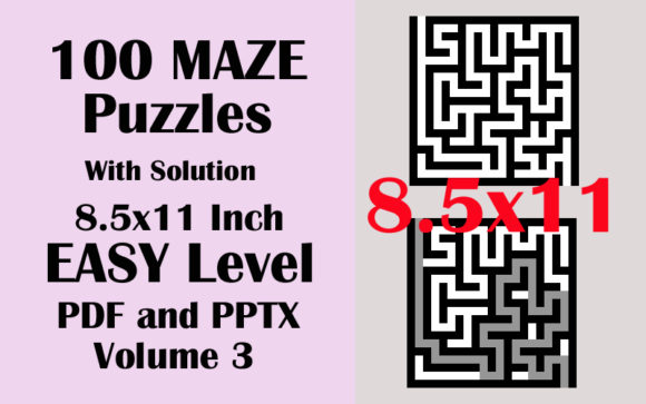 100 Maze Easy Level 8.5x11 PDF PPTX V3