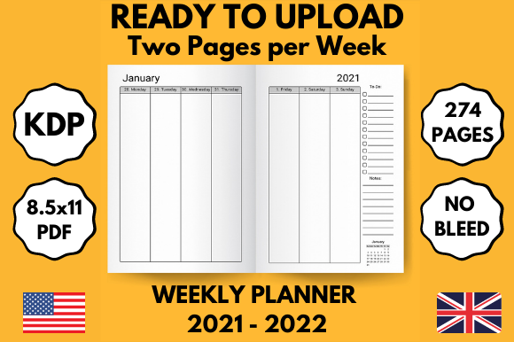 2021-2022 Two Years Planner 8.5x11