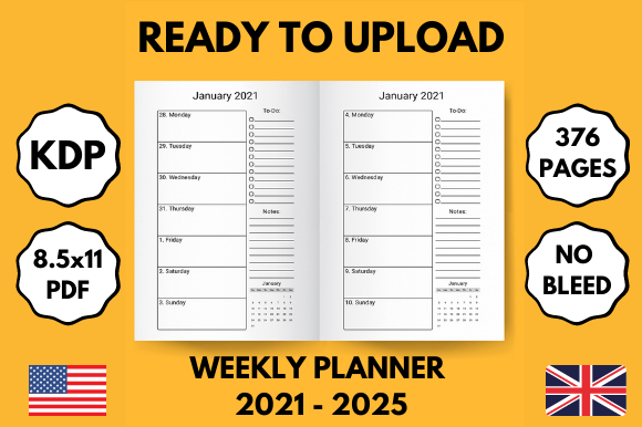 2021-2025 5-Year Planner for 8.5x11 PDF Format