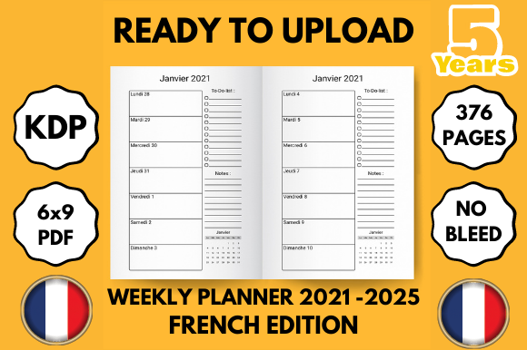 5-Year French Planner 2021–2025 (6x9)