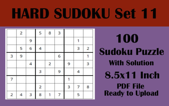 Challenging Sudoku Puzzles for Print and Digital Projects