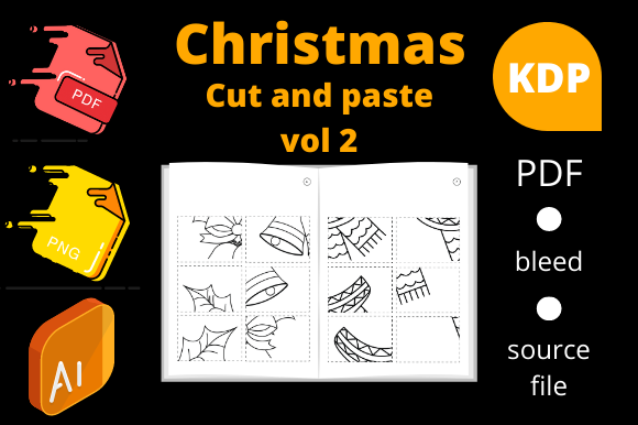 Christmas Cut and Paste KDP Volume 2: A Practical Resource for Holiday-Themed Activity Books