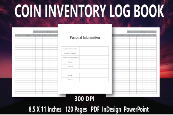 Coin Inventory Log Book for KDP Interior Projects