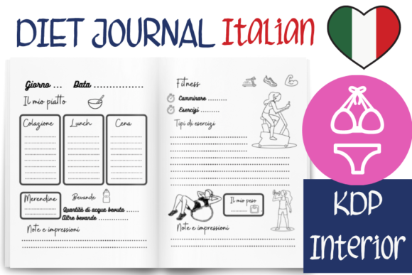 Diet Journal Log Book Italian: A Designer’s Companion for 100 Days of Progress