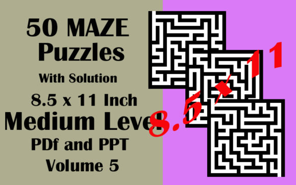 Evaluating 50 Maze Medium Level 8.5x11 PDF PPTX V5 for KDP Publishing