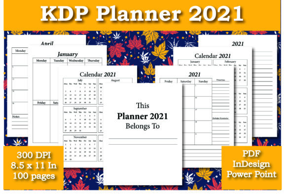 KDP Planner 2021 Interior: Flexible Design for Print and Digital