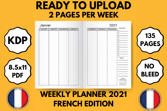 Weekly Planner 2021 - French 8.5x11: A Practical Tool for Organized Living